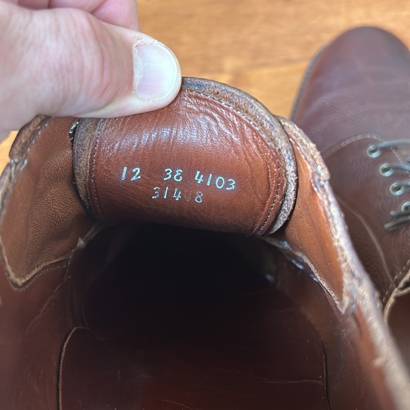 Allen Edmonds Gridiron 4103 Derby Brown Football Grain Leather Size 12 Men Shoes - Picture 10 of 11